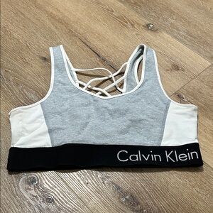 Calvin Klein Performance Gray and White Sports Bra